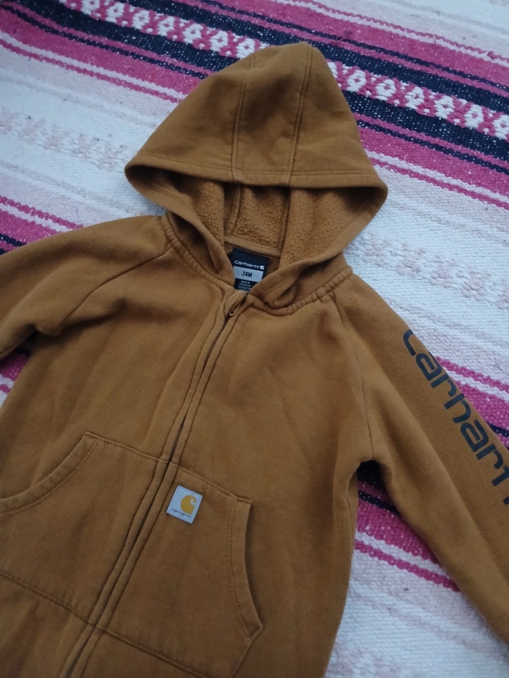 Carhartt Infants' Long Sleeve Fleece Brown Zip-Front Coverall 24mos